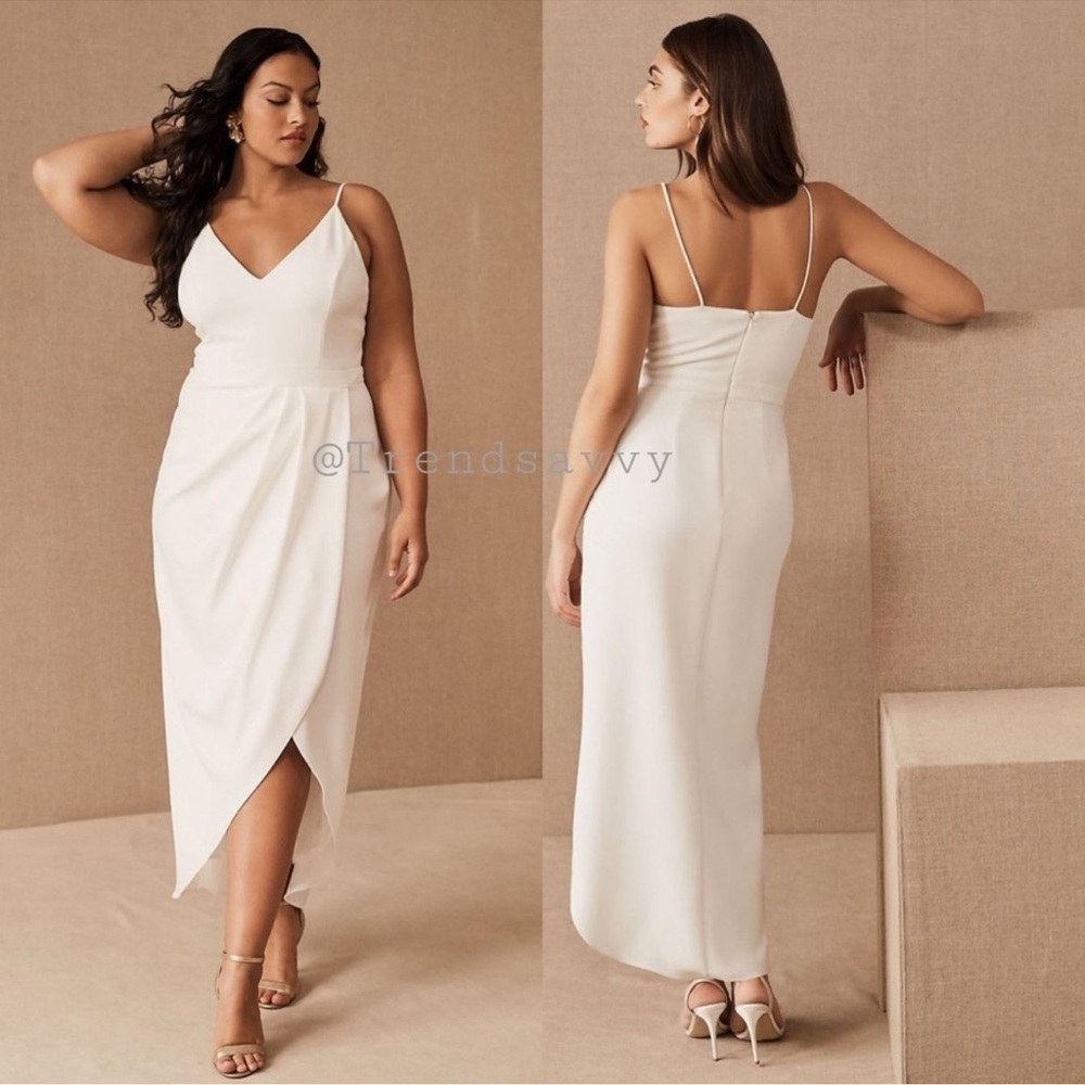 Anthropologie BHLDN Caron Ivory Bridal Midi Dress Size 6 Wedding NWT - Picture 10 of 12
